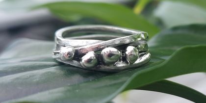Sterling silver Bead Ball ring